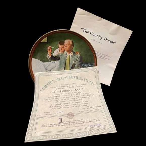 Vintage Knowles Collector Plate "The Country Doctor" by Norman Rockwell - Picture 3 of 3